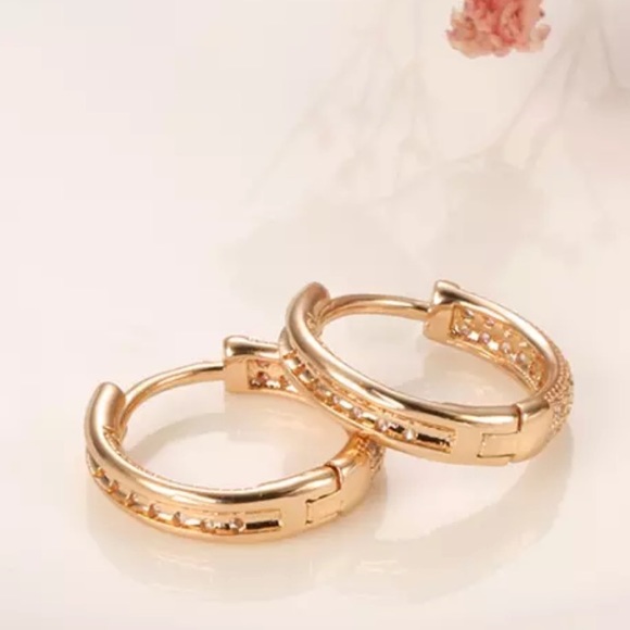NEW 18K ROSE GOLD HOOP EARRINGS - Picture 4 of 8